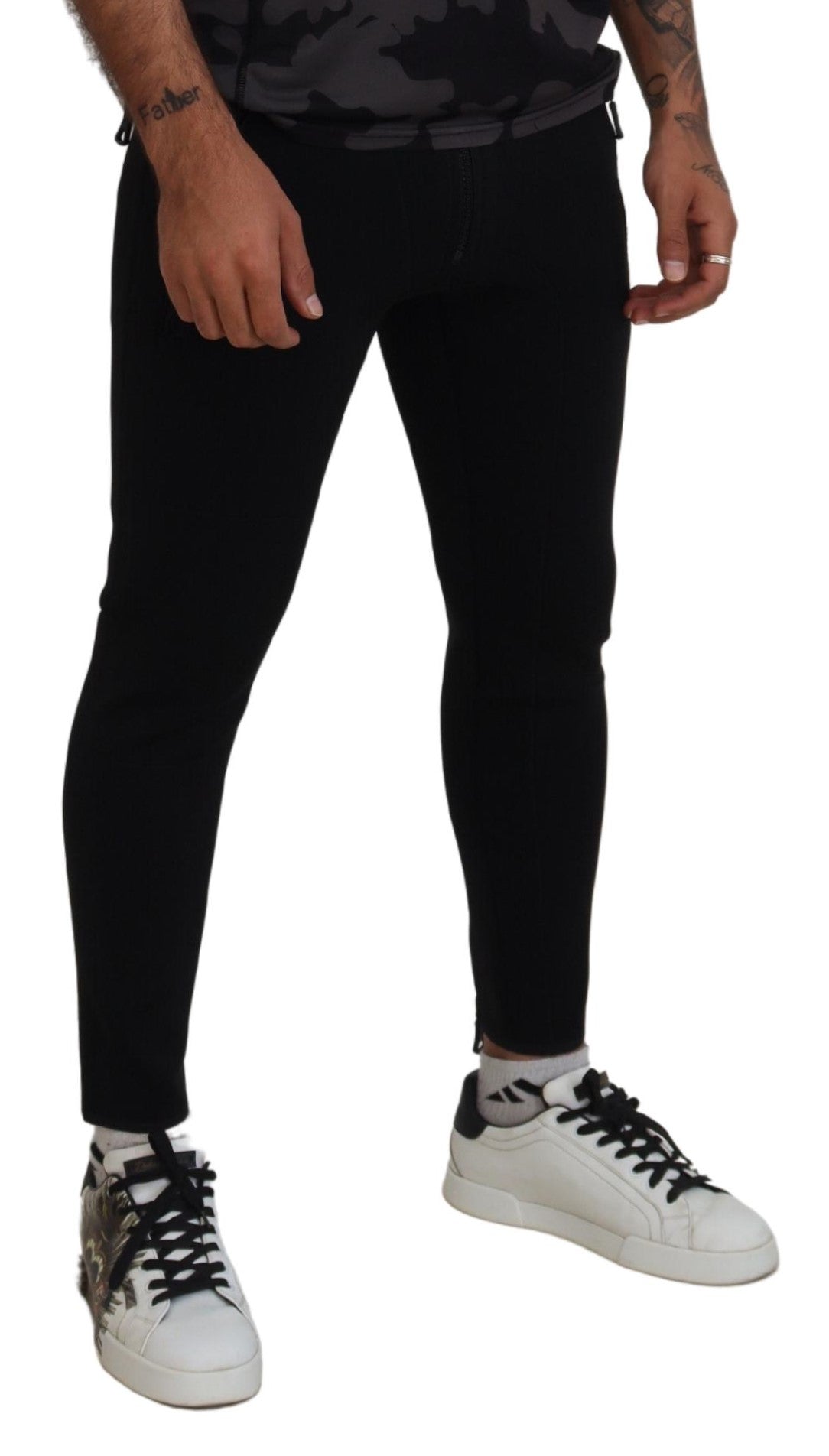 Logo baskılı Dsquared² sırtlı poliamid slim fit pantolon